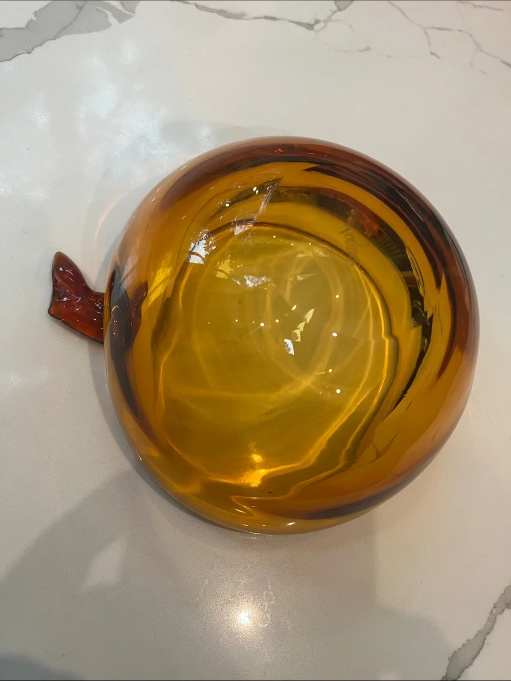 Shannon Crystal Thick Amber Glass Vase Bowl